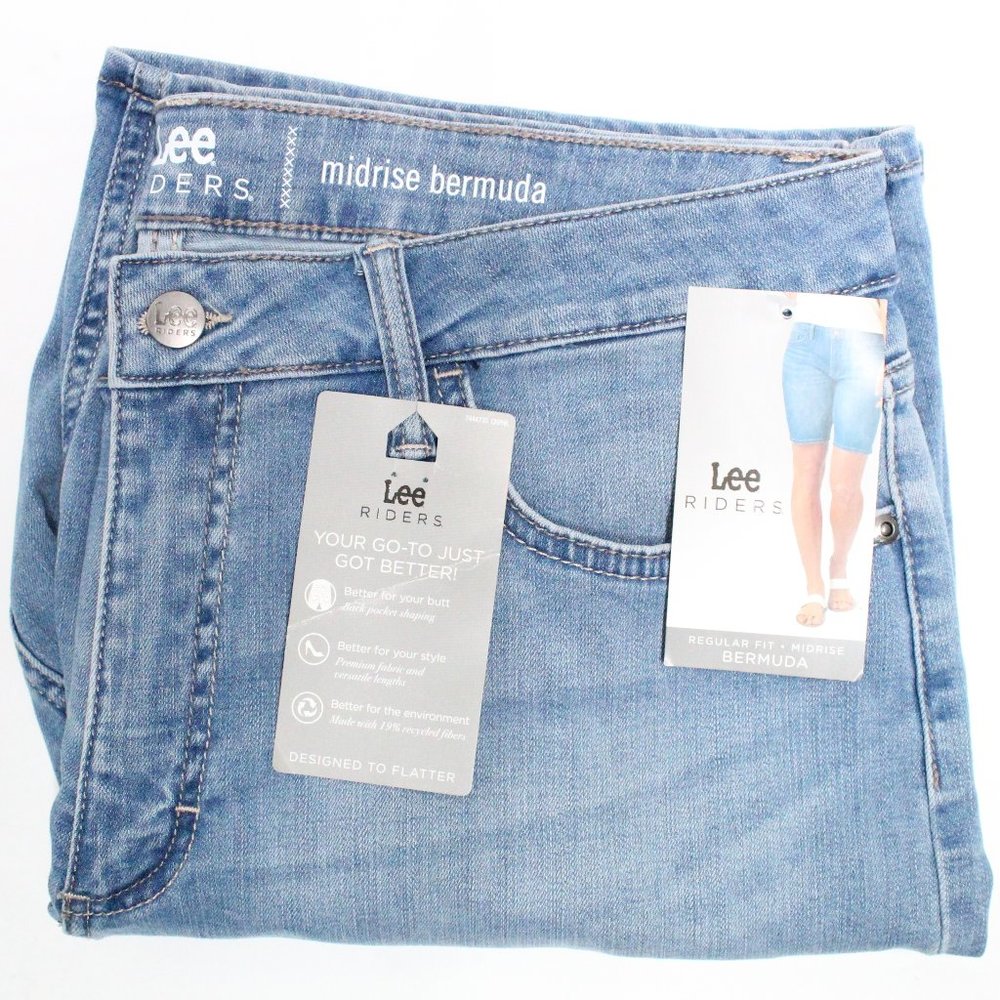 Women's Lee Mid Rise Bermuda Shorts Size 14 - Picture 13 of 14